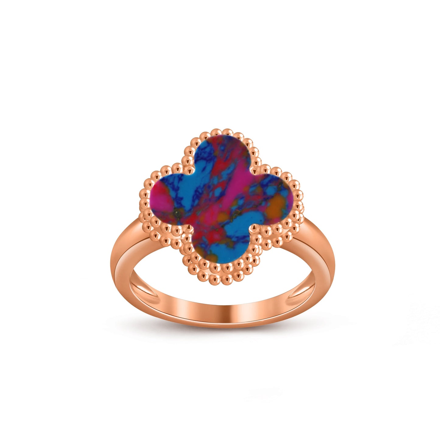 [Avelora]LUCKY CLOVER VINTAGE ROSE GOLD RING COLLECTION