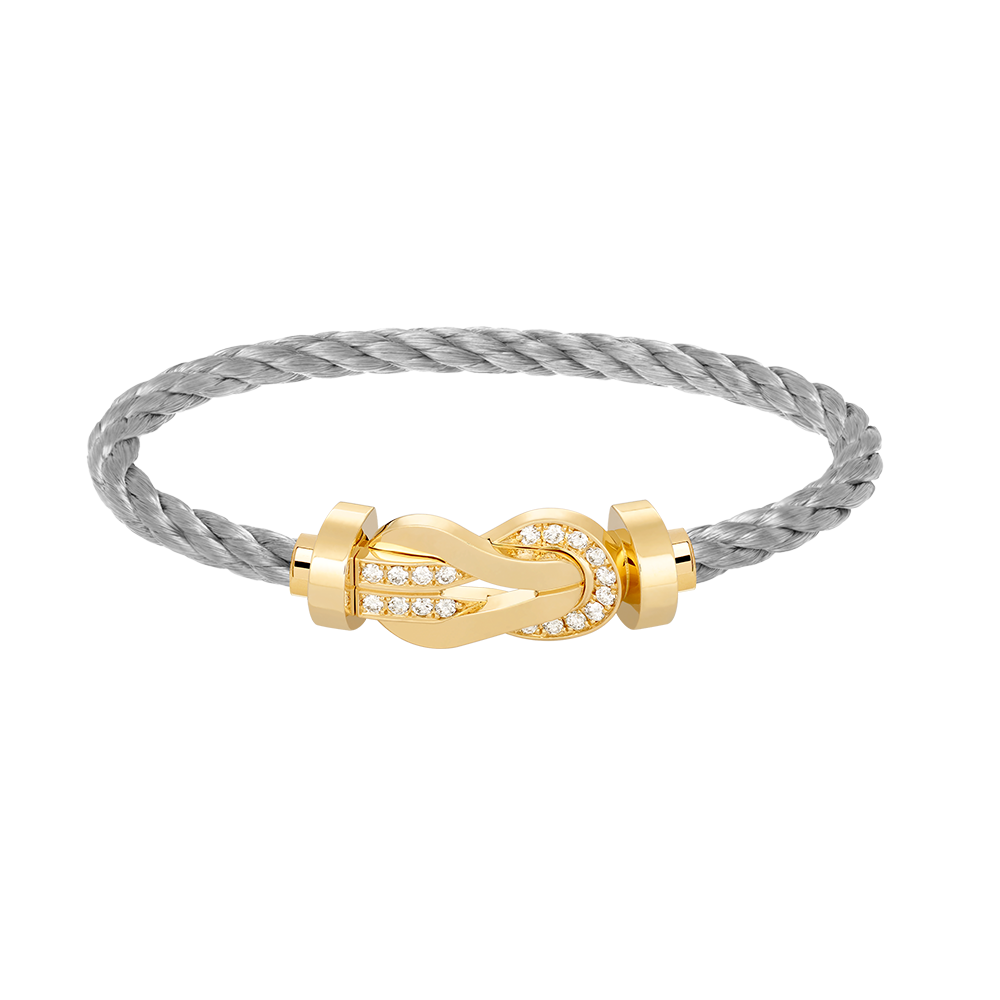 [Avelora]LARGE 8-FIGURE BUCKLE HALF DIAMOND BRACELET - GOLD