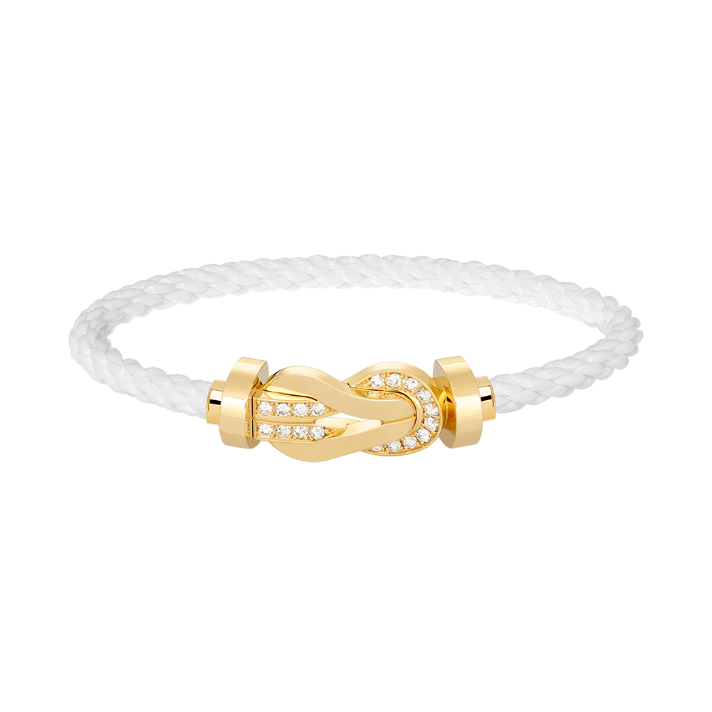 [Avelora]LARGE 8-FIGURE BUCKLE HALF DIAMOND BRACELET - GOLD
