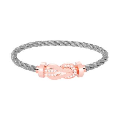 [Avelora]LARGE 8-FIGURE BUCKLE HALF DIAMOND BRACELET - ROSE GOLD
