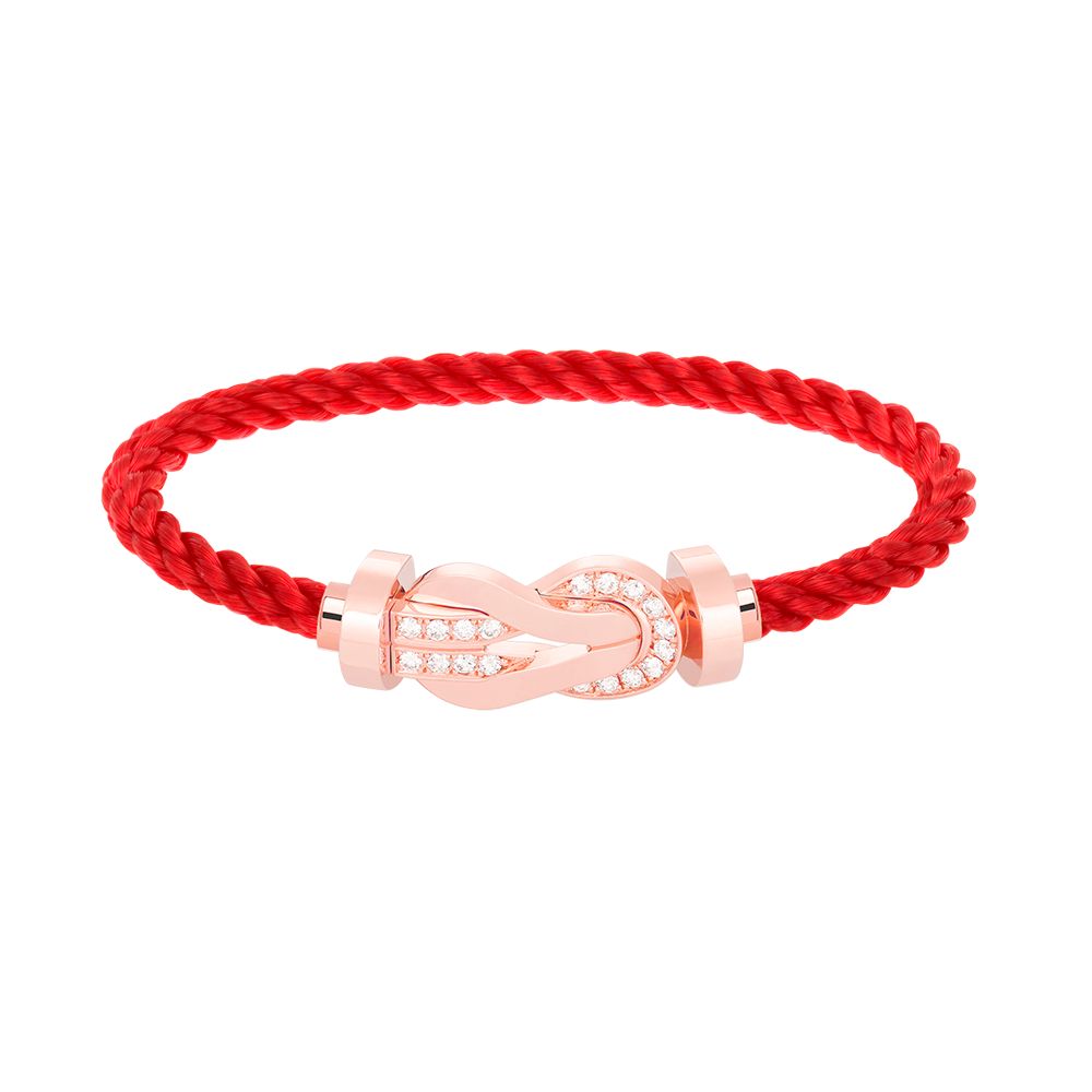 [Avelora]LARGE 8-FIGURE BUCKLE HALF DIAMOND BRACELET - ROSE GOLD