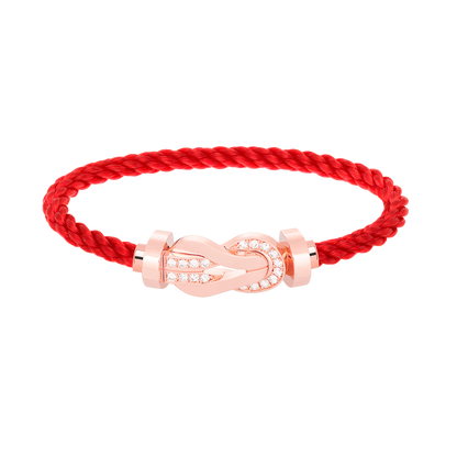 [Avelora]LARGE 8-FIGURE BUCKLE HALF DIAMOND BRACELET - ROSE GOLD