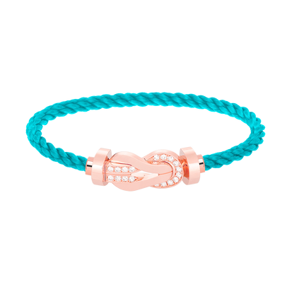 [Avelora]LARGE 8-FIGURE BUCKLE HALF DIAMOND BRACELET - ROSE GOLD