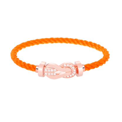 [Avelora]LARGE 8-FIGURE BUCKLE HALF DIAMOND BRACELET - ROSE GOLD