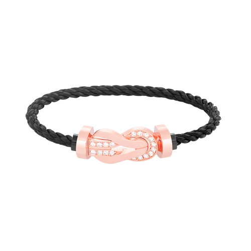 [Avelora]LARGE 8-FIGURE BUCKLE HALF DIAMOND BRACELET - ROSE GOLD
