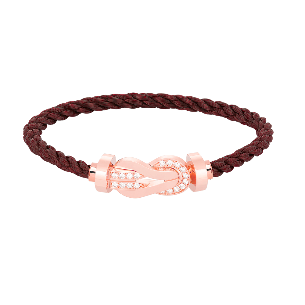[Avelora]LARGE 8-FIGURE BUCKLE HALF DIAMOND BRACELET - ROSE GOLD