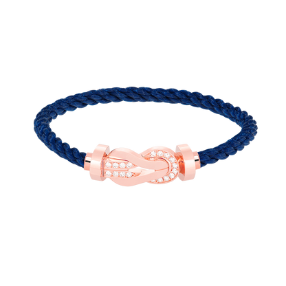 [Avelora]LARGE 8-FIGURE BUCKLE HALF DIAMOND BRACELET - ROSE GOLD