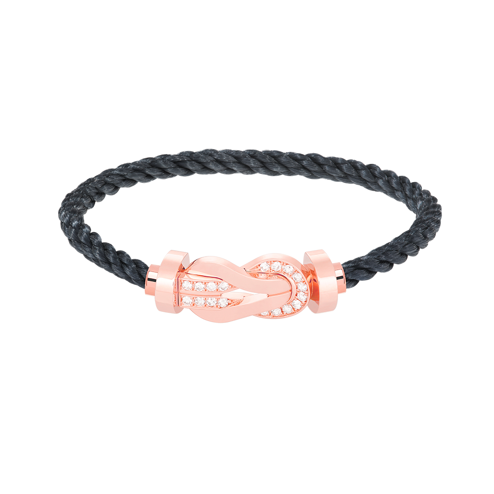 [Avelora]LARGE 8-FIGURE BUCKLE HALF DIAMOND BRACELET - ROSE GOLD