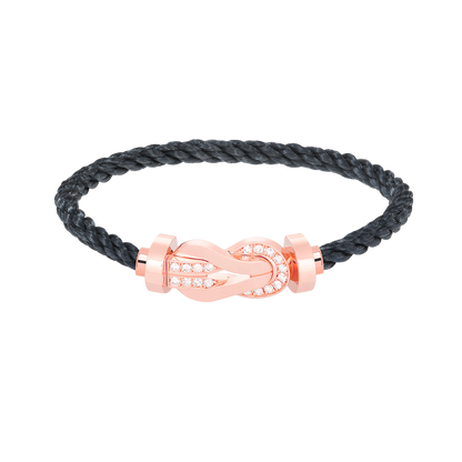 [Avelora]LARGE 8-FIGURE BUCKLE HALF DIAMOND BRACELET - ROSE GOLD