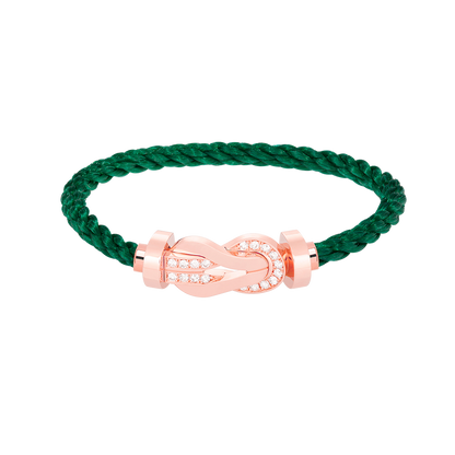 [Avelora]LARGE 8-FIGURE BUCKLE HALF DIAMOND BRACELET - ROSE GOLD