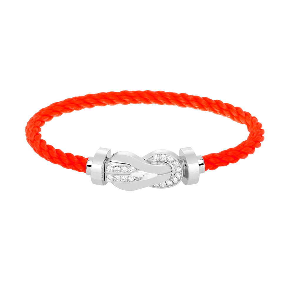 [Avelora]LARGE 8-FIGURE BUCKLE HALF DIAMOND BRACELET - WHITE GOLD