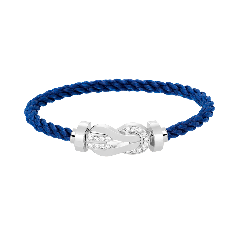 [Avelora]LARGE 8-FIGURE BUCKLE HALF DIAMOND BRACELET - WHITE GOLD