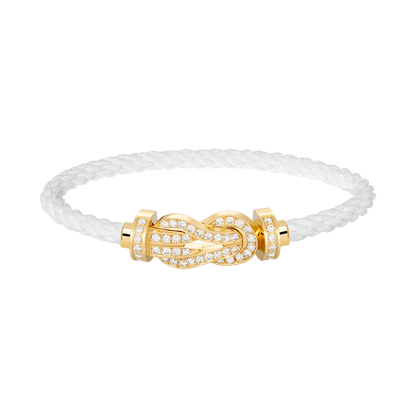 [Avelora]LARGE 8-FIGURE BUCKLE FULL DIAMOND BRACELET - GOLD