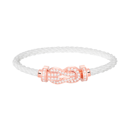 [Avelora]LARGE 8-FIGURE BUCKLE FULL DIAMOND BRACELET - ROSE GOLD