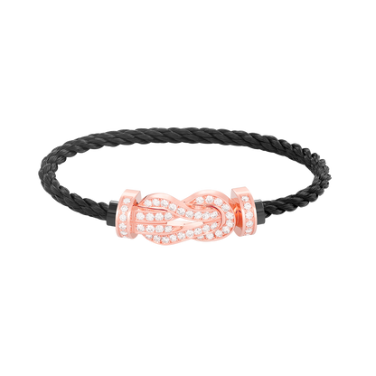 [Avelora]LARGE 8-FIGURE BUCKLE FULL DIAMOND BRACELET - ROSE GOLD