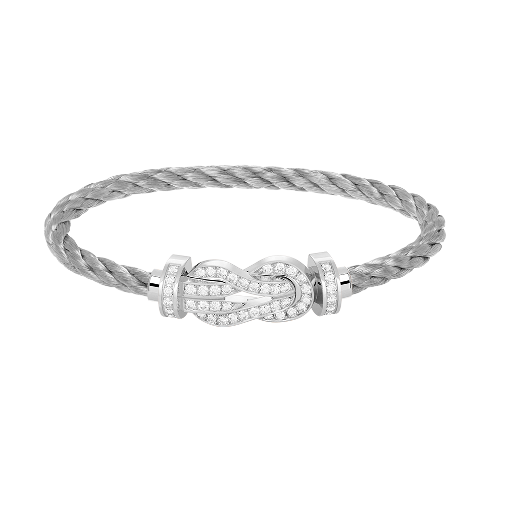 [Avelora]LARGE 8-FIGURE BUCKLE FULL DIAMOND BRACELET -WHITE GOLD