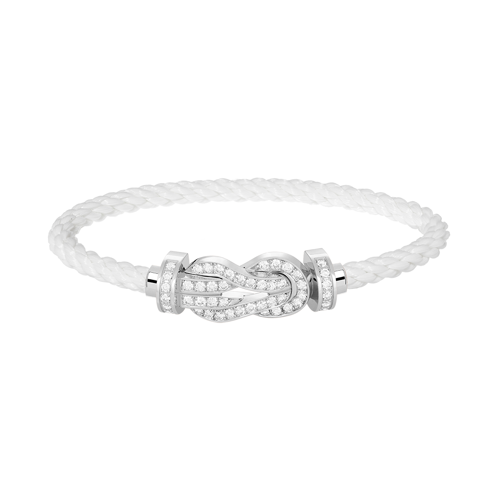 [Avelora]LARGE 8-FIGURE BUCKLE FULL DIAMOND BRACELET -WHITE GOLD