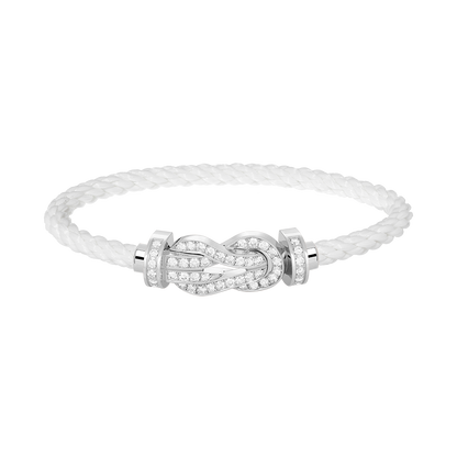[Avelora]LARGE 8-FIGURE BUCKLE FULL DIAMOND BRACELET -WHITE GOLD