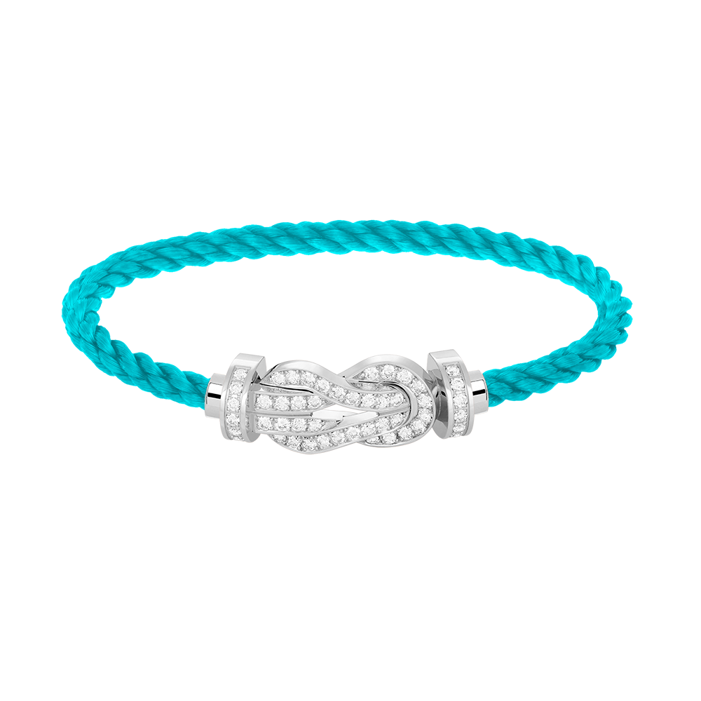 [Avelora]LARGE 8-FIGURE BUCKLE FULL DIAMOND BRACELET -WHITE GOLD