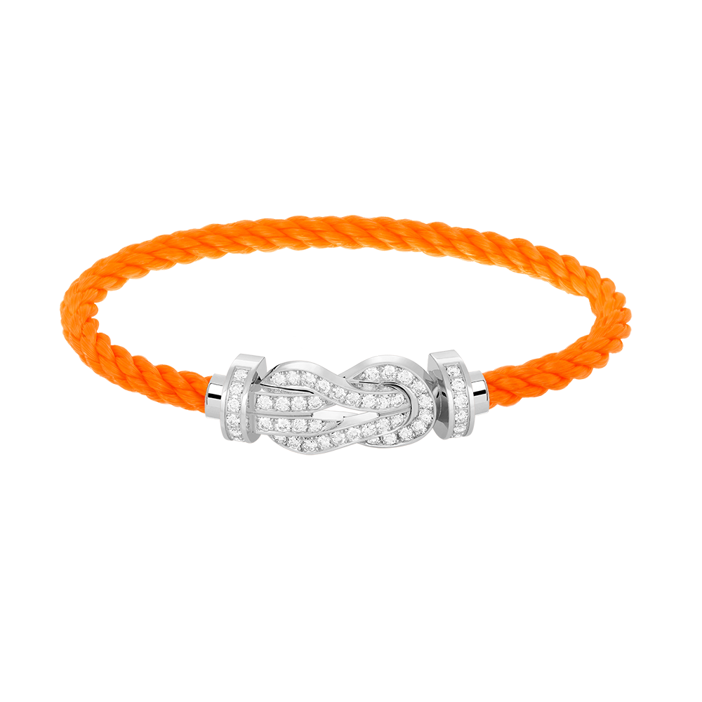 [Avelora]LARGE 8-FIGURE BUCKLE FULL DIAMOND BRACELET -WHITE GOLD