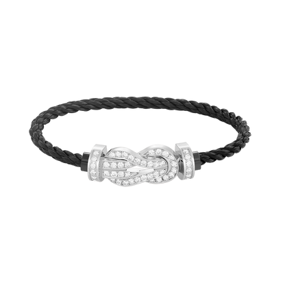 [Avelora]LARGE 8-FIGURE BUCKLE FULL DIAMOND BRACELET -WHITE GOLD