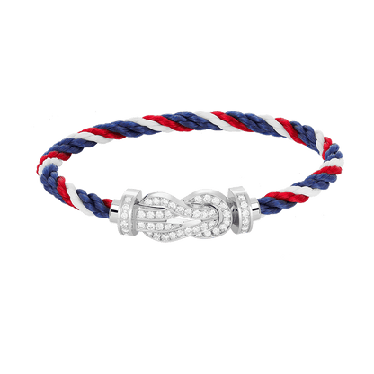 [Avelora]LARGE 8-FIGURE BUCKLE FULL DIAMOND BRACELET -WHITE GOLD