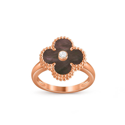 [Avelora]LUCKY CLOVER DIAMOND-ACCENT ROSE GOLD RING COLLECTION