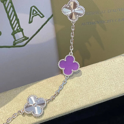 [Avelora]LUCKY CLOVER 5-MOTIF BRACELET - VIOLET COLLECTION