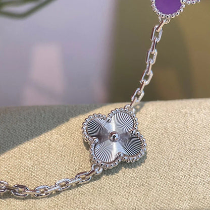 [Avelora]LUCKY CLOVER 5-MOTIF BRACELET - VIOLET COLLECTION