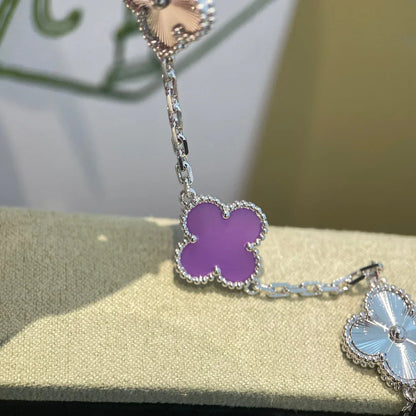 [Avelora]LUCKY CLOVER 5-MOTIF BRACELET - VIOLET COLLECTION