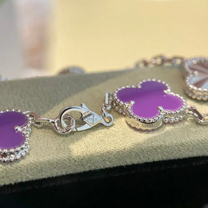 [Avelora]LUCKY CLOVER 5-MOTIF BRACELET - VIOLET COLLECTION