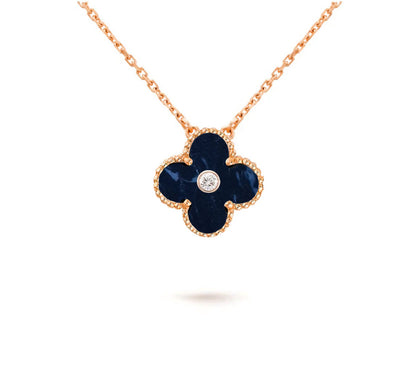 [Avelora]15MM CLOVER FLOWER DIAMOND PENDANT NECKLACE COLLECTION