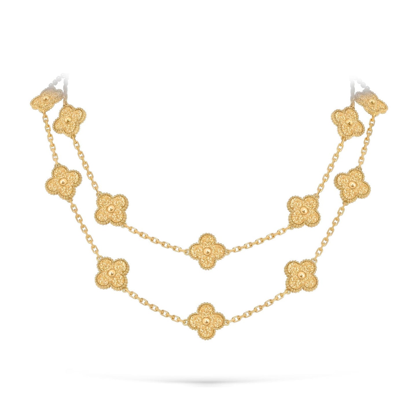 [Avelora]CLASSIC 20-MOTIF LUCKY CLOVER LONG NECKLACE GOLD COLLECTION
