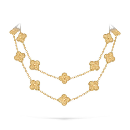 [Avelora]CLASSIC 20-MOTIF LUCKY CLOVER LONG NECKLACE GOLD COLLECTION