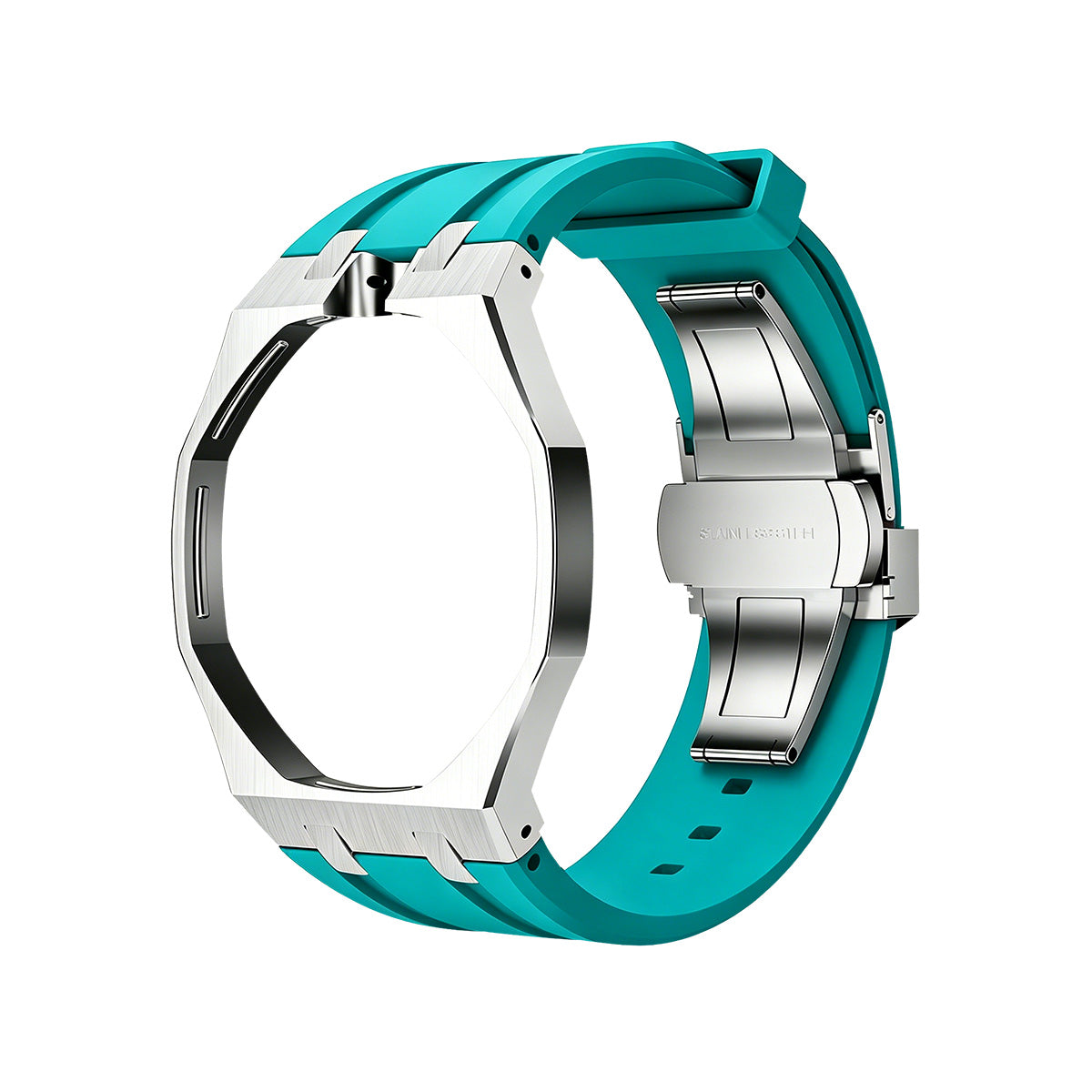 [Avelora]OAK POP SKY BLUE STEEL SILICONE STRAP