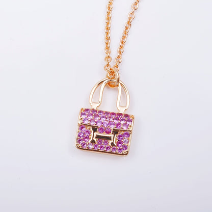 [Avelora]CONSTANCE PEDANT PURPLE DIAMOND NECKLACE