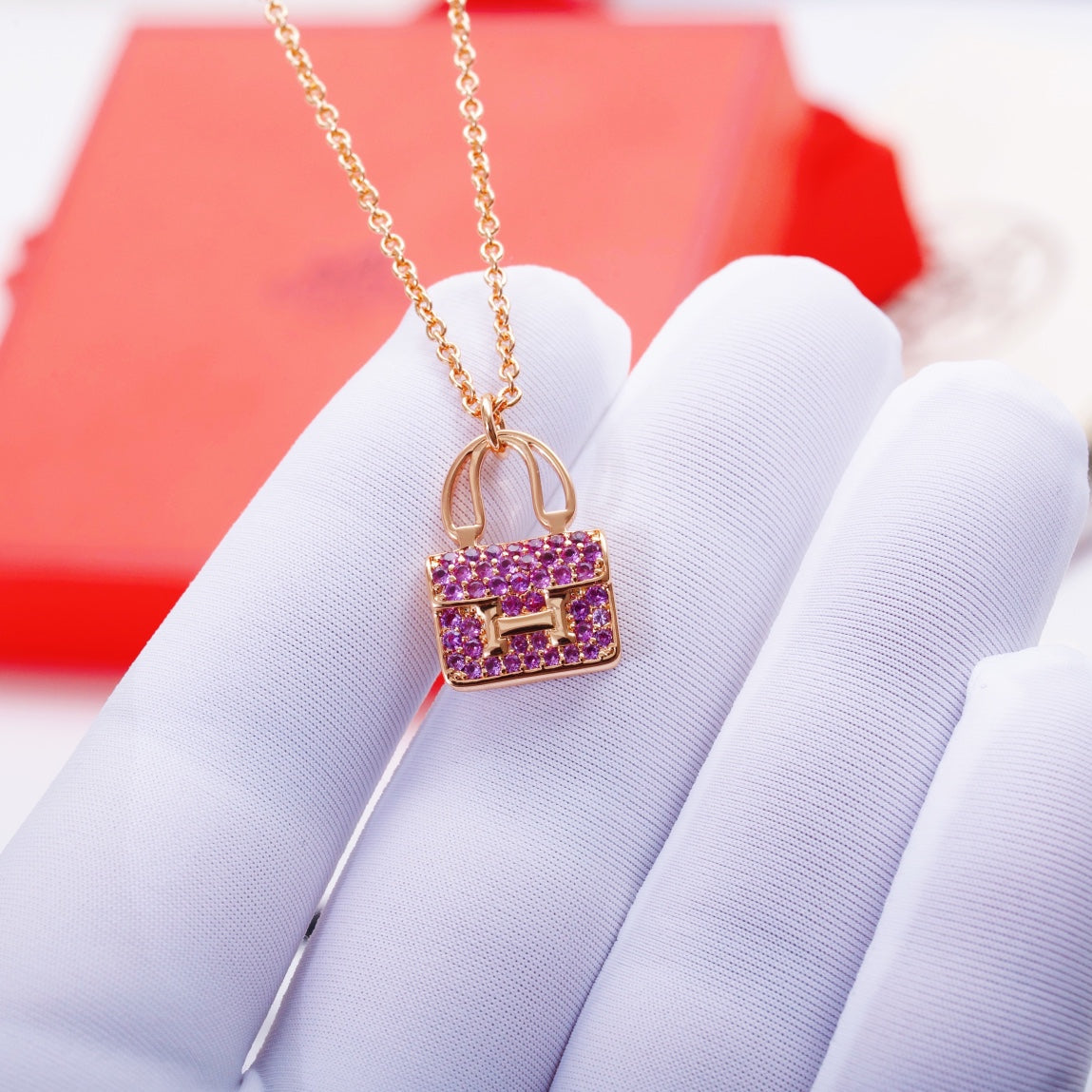 [Avelora]CONSTANCE PEDANT PURPLE DIAMOND NECKLACE