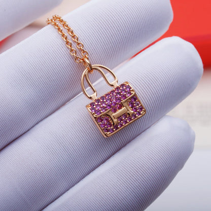 [Avelora]CONSTANCE PEDANT PURPLE DIAMOND NECKLACE