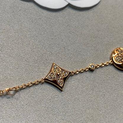[Avelora]STAR AND SUN 4 MOTIFS GOLD DIAMONDS BRACELET