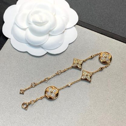[Avelora]STAR AND SUN 4 MOTIFS GOLD DIAMONDS BRACELET