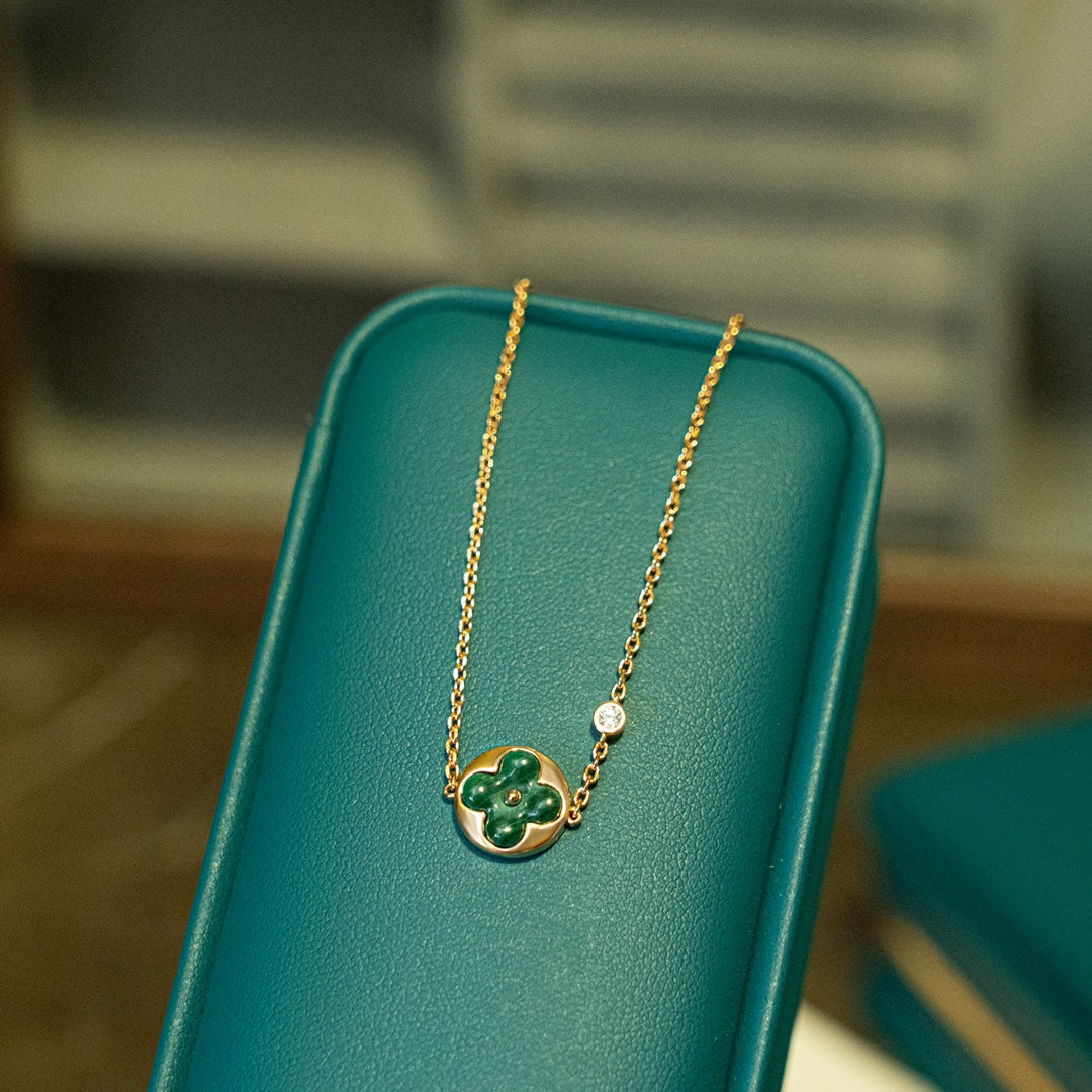 [Avelora]SUN MALACHITE 1 DIAMOND ROSE GOLD BRACELET
