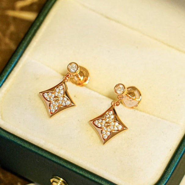 [Avelora]STAR DIAMONDS EARRINGS GOLD