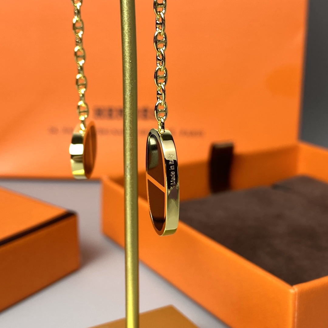 [Avelora]CHAINE VERSO BLACK CERAMIC EARRINGS