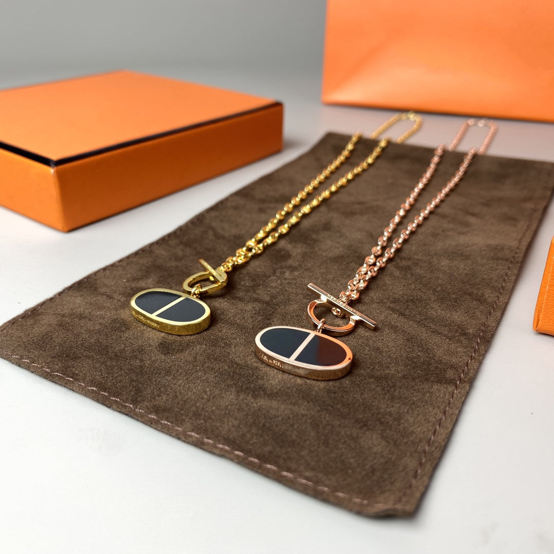 [Avelora]CHAINE VERSO BLACK CERAMIC NECKLACE
