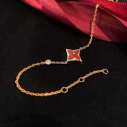 [Avelora]COLOR STAR CARNELIAN ROSE GOLD DIAMOND BRACELET