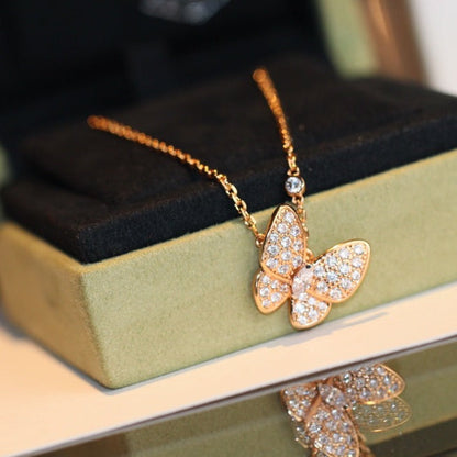 [Avelora]BUTTERFLY DIAMOND CHARM NECKLACE