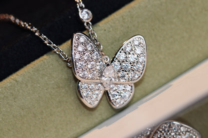 [Avelora]BUTTERFLY DIAMOND CHARM NECKLACE