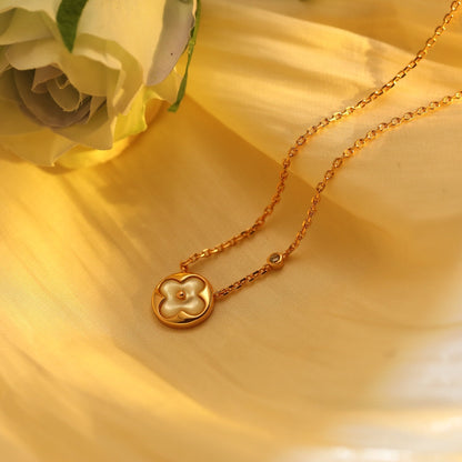 [Avelora]SUN PEDANT ROSE GOLD 1 DIAMOND NECKLACE