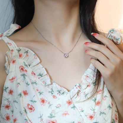 [Avelora]SUN PEDANT ROSE GOLD 1 DIAMOND NECKLACE