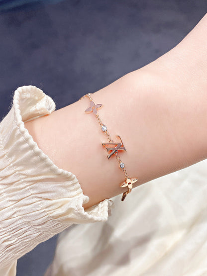 [Avelora]STAR AND SUN 7 MOTIFS GOLD BRACELET